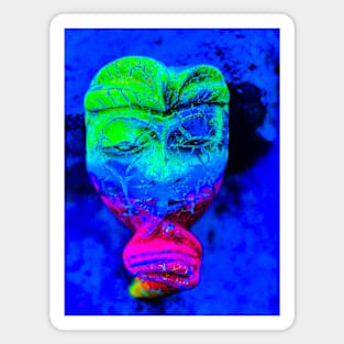 A blue green red Bali face mask Magnet